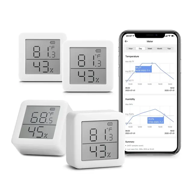 Switchbot 4-Pack Smart Hygrometer Thermometer, Bluetooth Wireless Room Temperatu