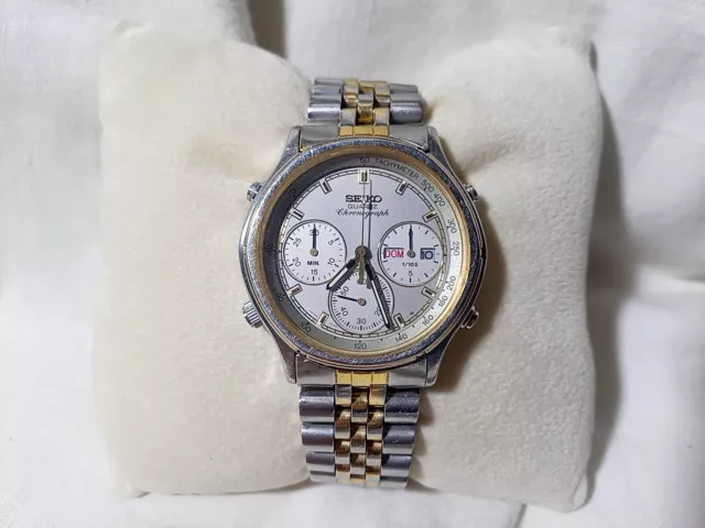 Cronografo Seiko 7A38-7260 chronograph quartz vintage , Acciaio Ed Oro, Ottimo!