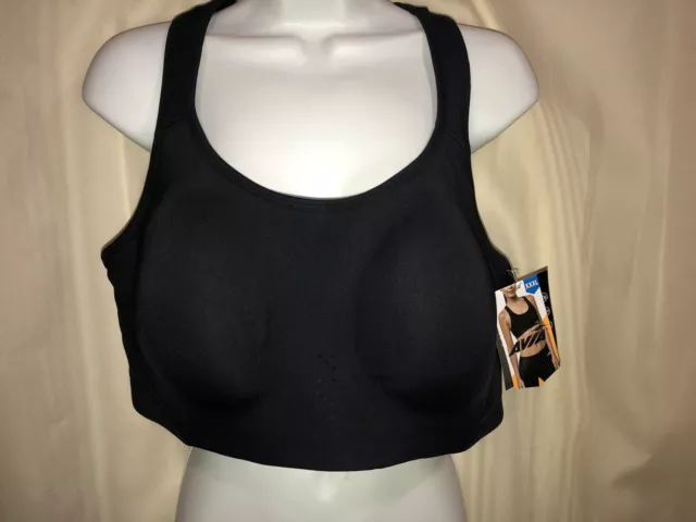 New Avia Medium Support Compression Cooling Wicking Black Sports Bra 3Xl