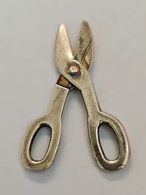 Sterling Silver Charm MOVEABLE 3D Scissors GREAT DESIGN! VINTAGE!