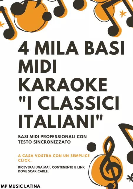 4 Mila Basi Karaoke Midi Professionali "I Classici Italiani” Download + Omaggio