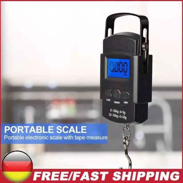 Mini Portable Digital Scale Hanging Hook Hand Held Weighing with Back Light Tool