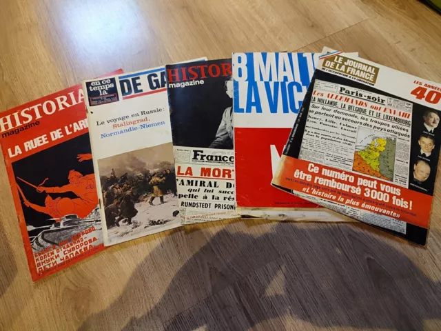 🪖 Lot x5 revues / magazines HISTORIA 2nde guerre mondiale