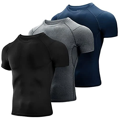 Niksa 3 Pack Tee Shirt Compression Homme Manches Courtes Tshirt Running Homme Ve