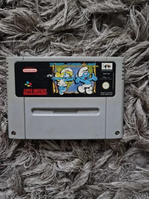 The Smurfs Travel The World PAL Super Nintendo Smurfs 2 🌟🌟🌟 RARE 🌟🌟🌟