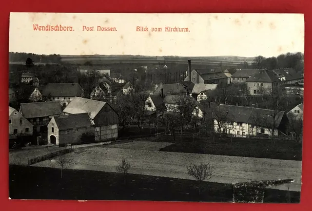 AK WENDISCHBORA bei Nossen um 1910 Blick vom Kirchturm auf den Ort ( 69848