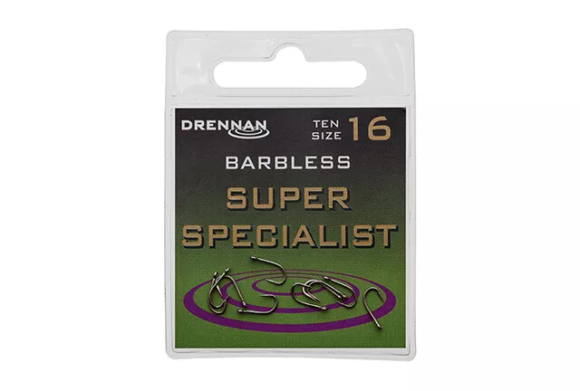 Drennan Super Specialist  Barbless Eyed Hooks - 10 Per Pk