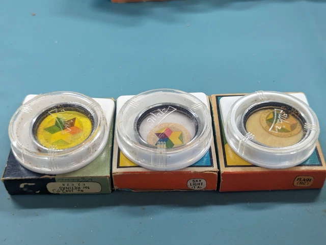 3x 29.5mm Walz No. 104 Flash (81C), 1A, Yellow Filter Retinas F:2 F:2.8 Lens-NOS