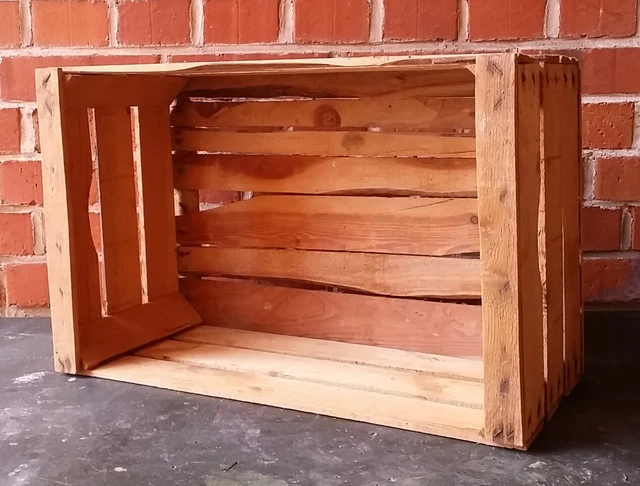 Antiguo Rústico Caja de Madera Vino Caja de Fruta Manzana Estante Mesa Maceta