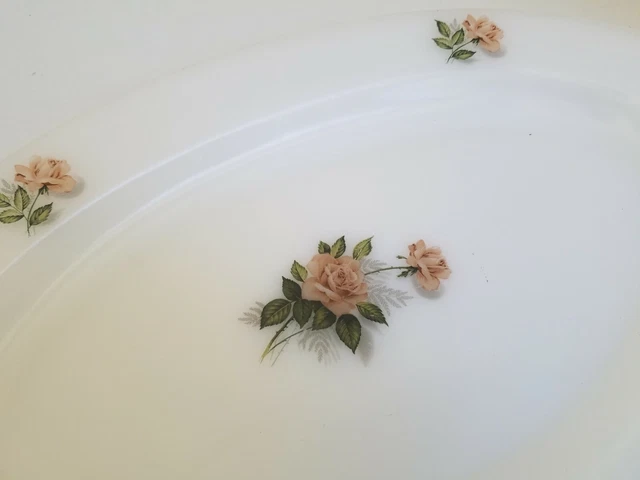 Plat Ovale Arcopal Vintage – Motif Roses – 26x19 Cm – Années 70 – France