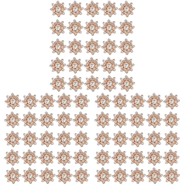 90 Pcs Tiny Snowflake Buttons Snowflake Drill Buckle Hand Decor Pearl Beads