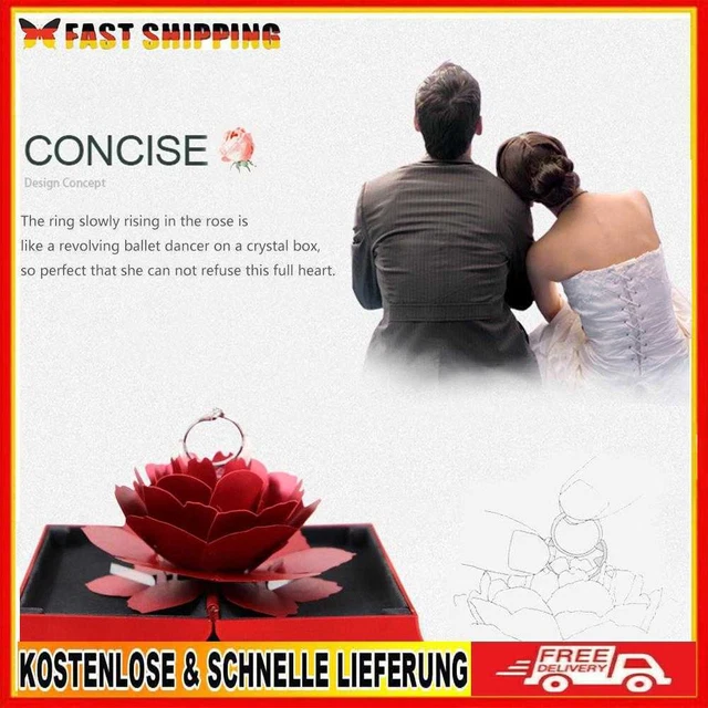 LED-beleuchtete Geschenkbox für Ohrringe, Ringe, Hochzeit, Verlobung, Schmucketu