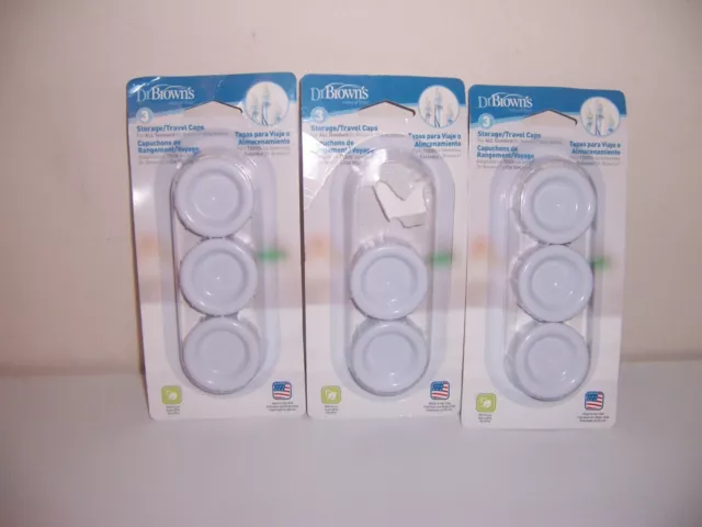 dr. Brown travel caps  baby bottles lot Box SS