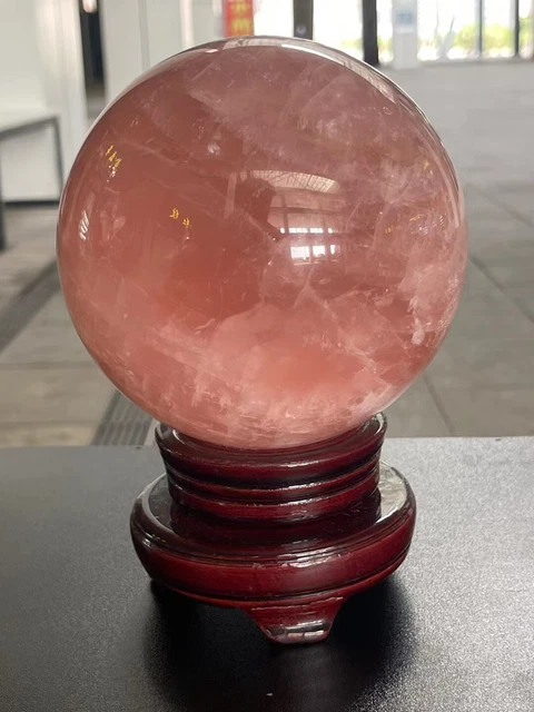 7.04 LB Natural rose pink quartz sphere crystal ball Reiki healing SJG 230514015