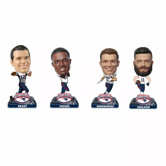 New England Patriots Super Bowl LIII Champions Mini Set Bobbleheads Tom Brady