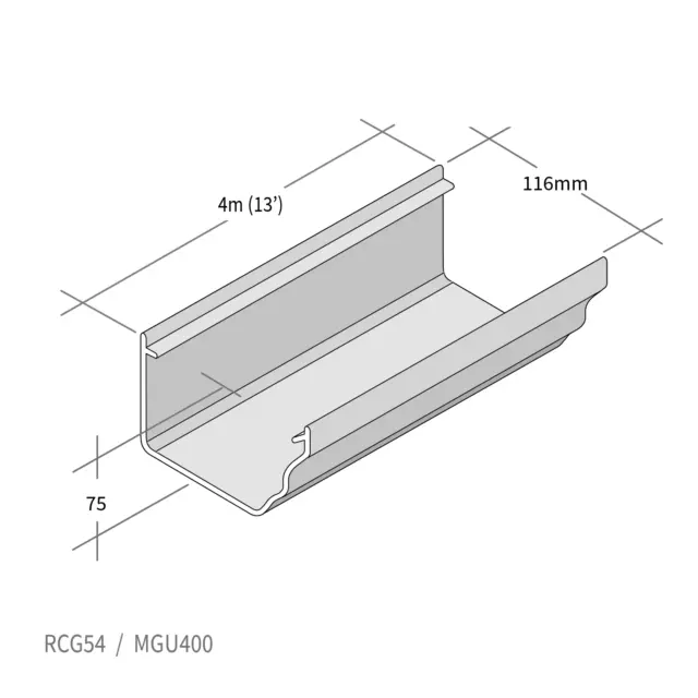 Marley Classic Conservatory Gutter Plastic Ogee Profile Ultraframe uPVC Roof 4m