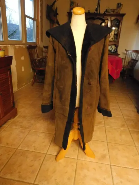 VTG WOMEN's GENUINE SHEARLING HOODED COAT, JACKET SIZE S / M