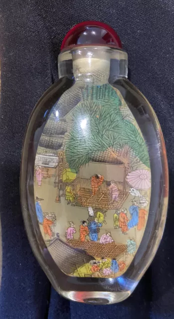 Antique Chinese Reverse Hand Painted Snuff Bottle