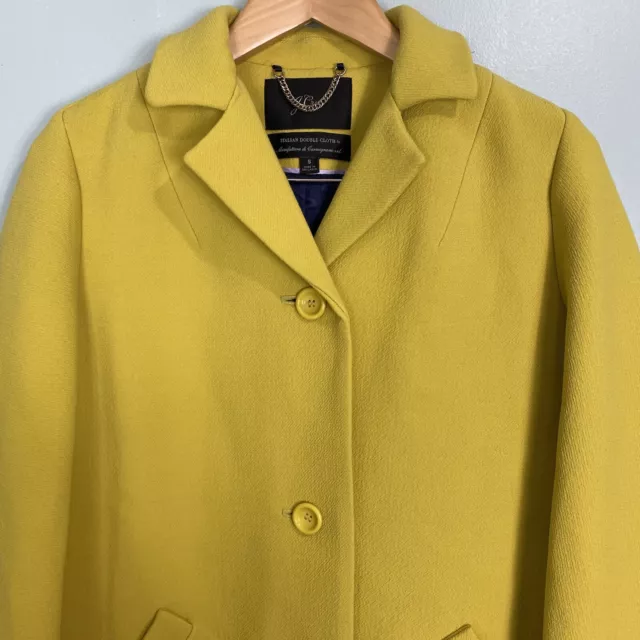 J Crew Car Coat Italian Double Cloth Yellow Sz Small AF005 3