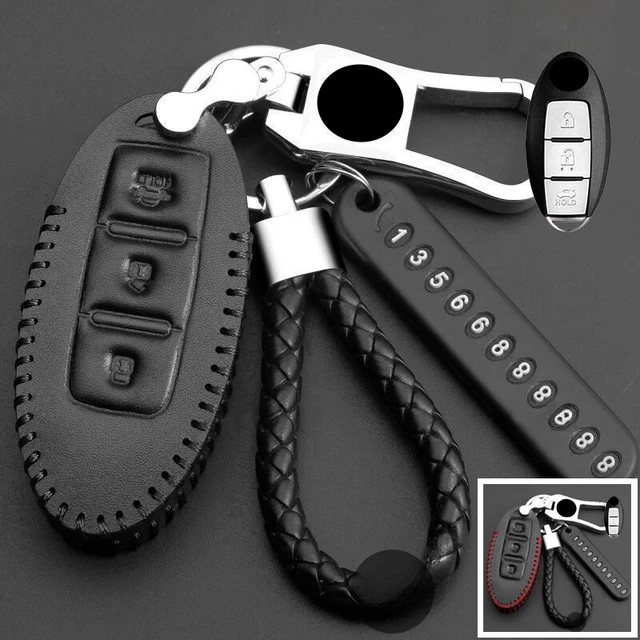 Genuine Leather Car Key Case Cover For Nissan Sentra Altima For Infiniti Q50