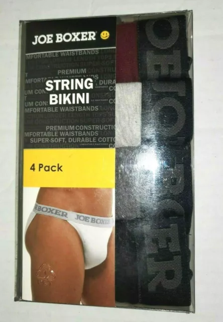 Joe Boxer Men's 4 Pack Cotton String Bikini Underwear