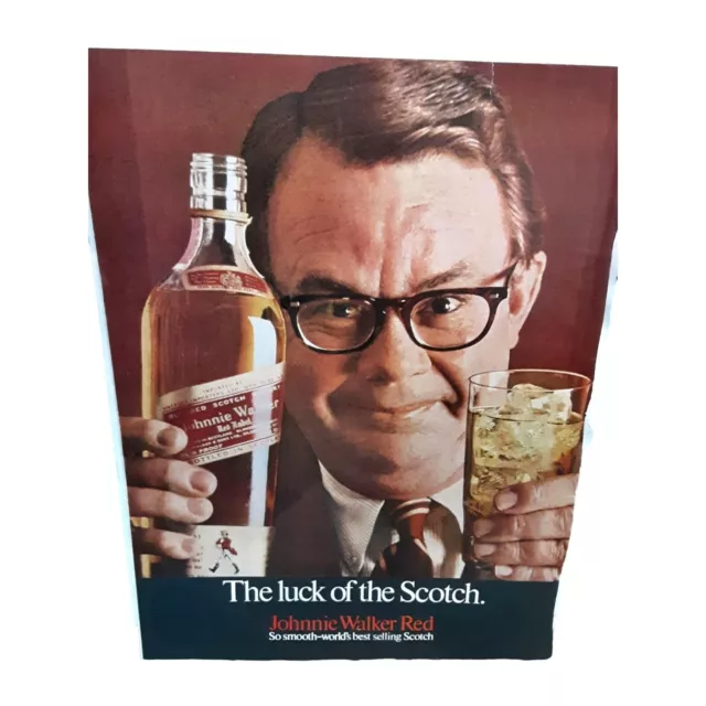 Johnnie Walker Red Ad and American Can Company Ad 1969 Original Print Ad