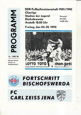 Carl Zeiss Ol 89/90 Fortschritt Bischofswerda 04.05.1990 FC Carl Zeiss Jena 