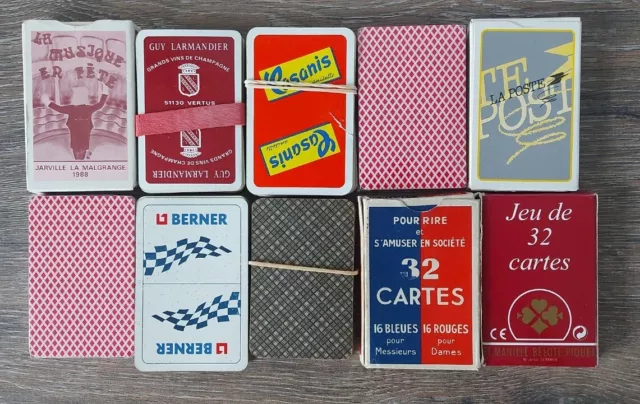 Lot 10 jeux de 32 cartes belote #4 Complets