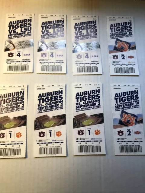 Vintage College Football  Sports Tickets LSU, Clemson Auburn Arkansas State