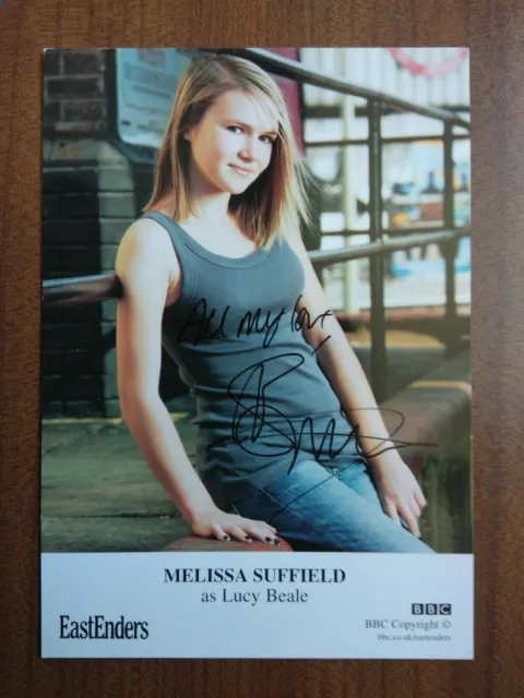 MELISSA SUFFIELD *Lucy Beale* EASTENDERS HAND SIGNED AUTOGRAPH FAN CAST CARD