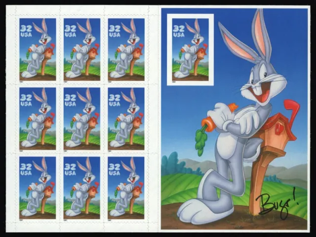 US Scott #3138 IMPERF No Die Cut Bugs Bunny Pane MNH VF