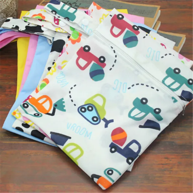 Baby Protable Nappy Washable Nappy Wet Dry Cloth Zipper Waterproof Diaper Bag SA 7