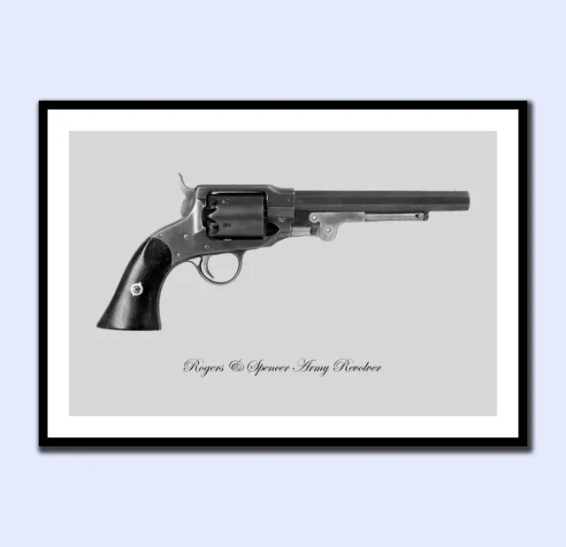 Rogers & Spencer Army Revolver 1863-1865 vintage style chilled wall printA4