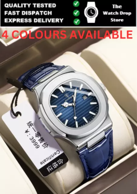 Luxury Men's Women Watches Wristwatch Leather Watch Date Analog Quartz Luminous