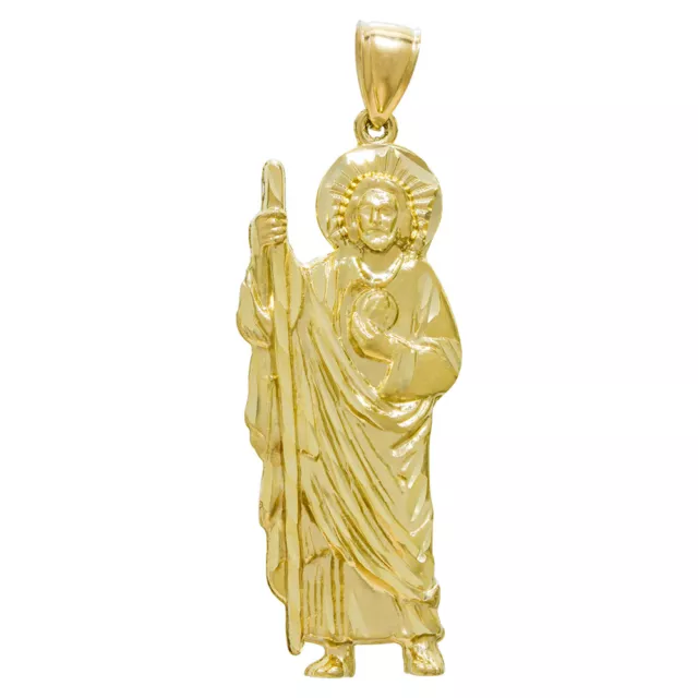 14K Yellow Gold San Judas (St. Jude) Charm Pendant