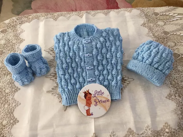 hand knitted baby sets 0-3 months