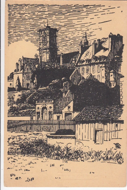 NEVERS terrasses du quai de loire dessin de G. Tardy
