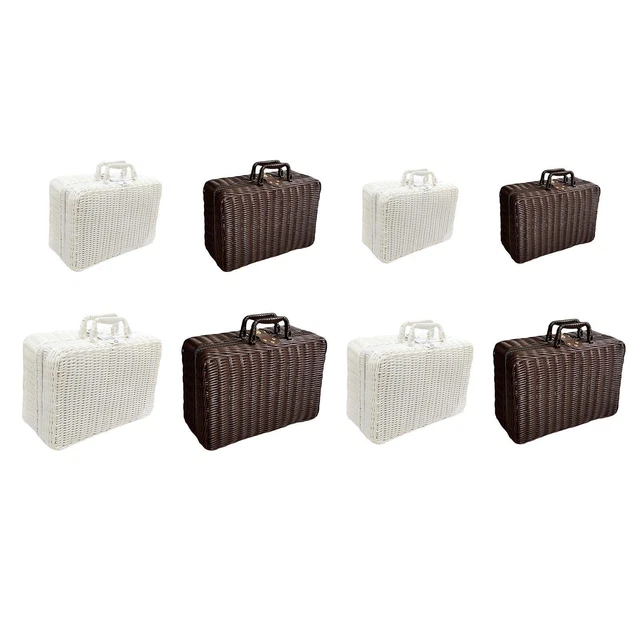 Panier Petit Déjeuner En Rotin Tressé Main - Format Rectangulaire - Rangement Portable Naturel