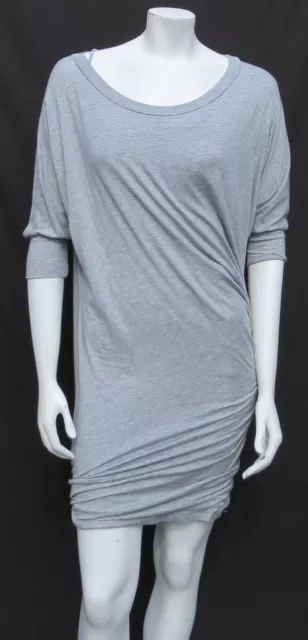 SPLENDID USA Heather Gray Stretch Tencel Jersey Layered Tee Shirt Dress size S