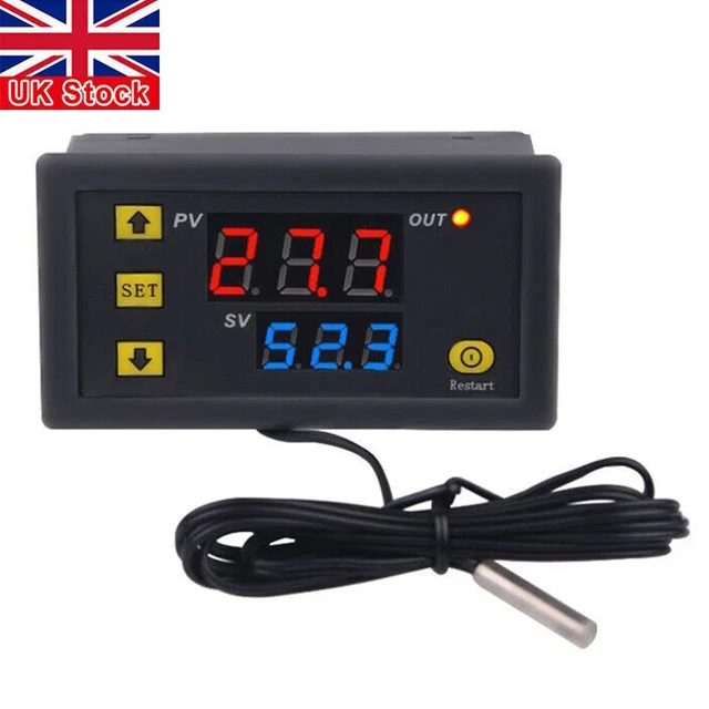 12V DIGITAL TEMPERATURE Controller Switch Probe Thermostat Control ...