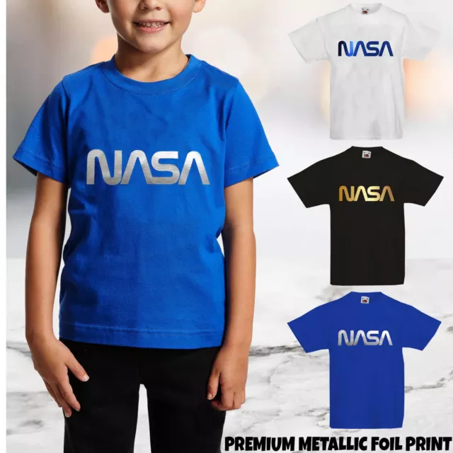 T-shirt fantastica Star Shirt Ragazzi Ragazze NASA Logo Spaziale Stampa Lamina Astronauta Geek
