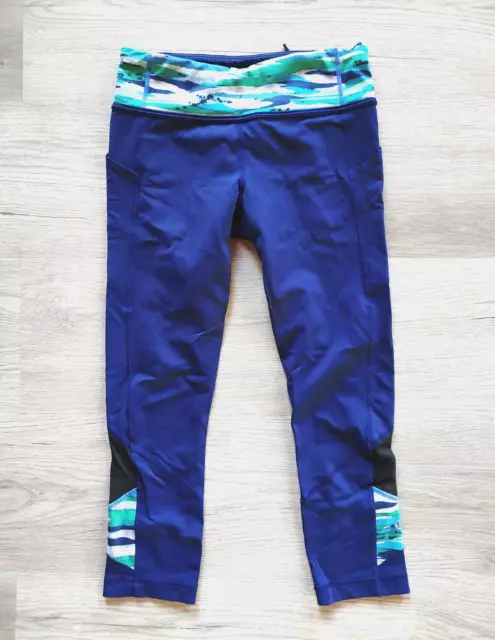 LULULEMON PACE RIVAL Cropped Leggings 6 Navy Hero Blue Workout $40.00 -  PicClick
