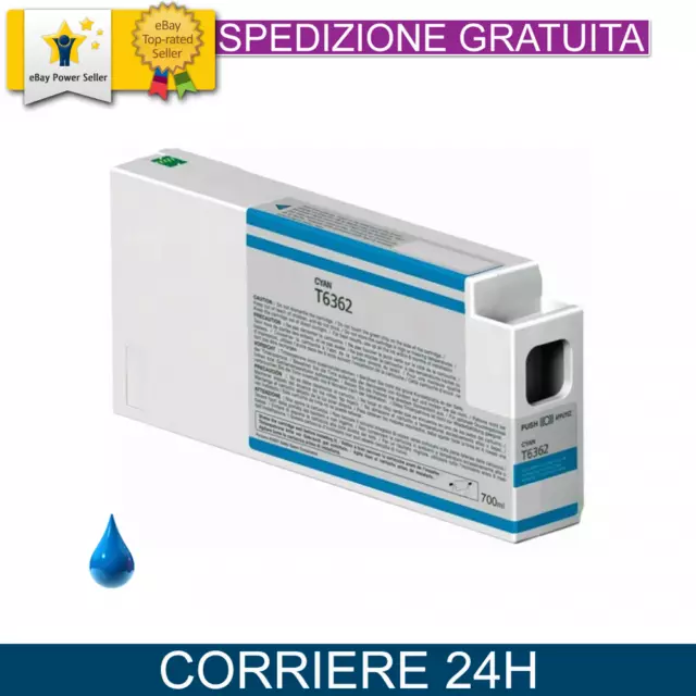 Cartuccia T6362 Ciano per Epson Compatibile C13T636200