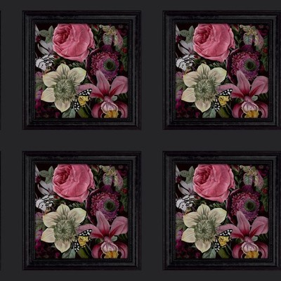 Arthouse imponente Bouquet Floreale Pannello Paul Moneypenny carta da Parati Rosa Nero 