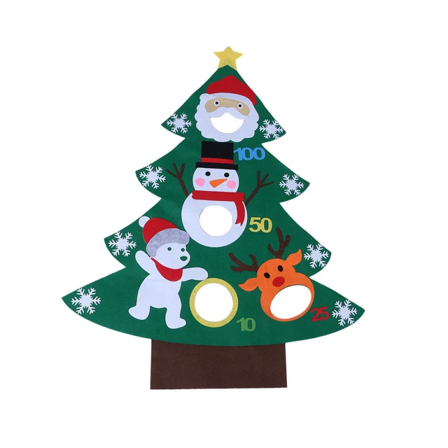 Snowball Toss Bounce Flex Felt Christmas Tree Hairball Kids Party