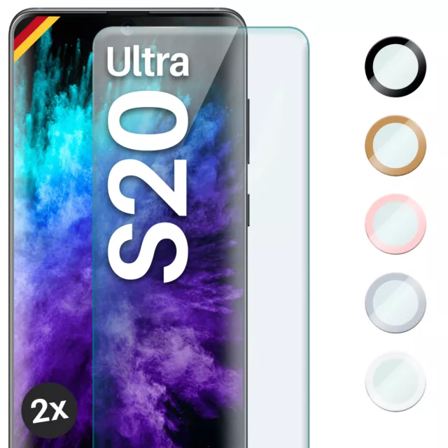 2x Film Blindé pour Samsung Galaxy S20 Ultra Verre Full Écran Étui de Protection