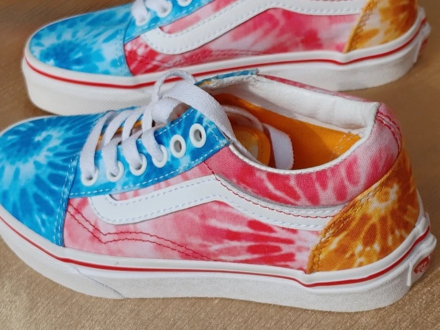 Vans Old Skool Tie Dye Block Skate Shoes Sneakers Youth Kid's Size 13 Girl's