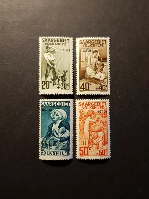 Briefmarke Frankreich Kolonie Saarland N° 122/124 Neu MH 1927 Wert