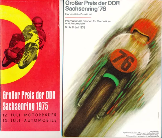 2 Flyer Großer Preis der DDR Sachsenring 1975 und 1976