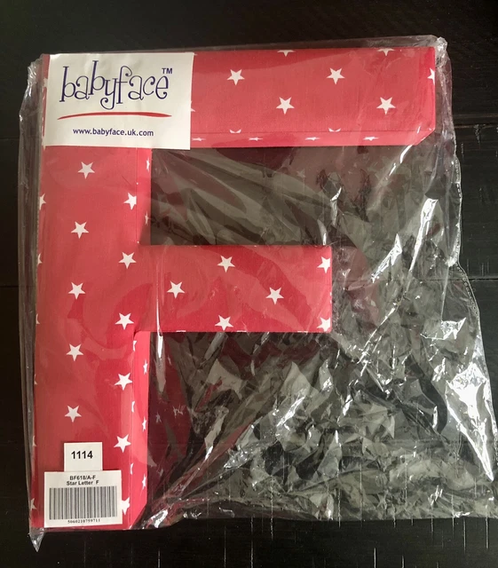 Fabric Covered Wall Letter - Red with White Stars - Letter F